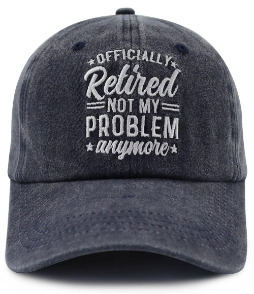 Retirement Gifts for Women Men, Retirement Party Decorations Hats, Funny Officially Retired Birthday Hat, Adjustable Embroidered Old Man Baseball Cap for Dad Mom Grandpa Grandma Friend