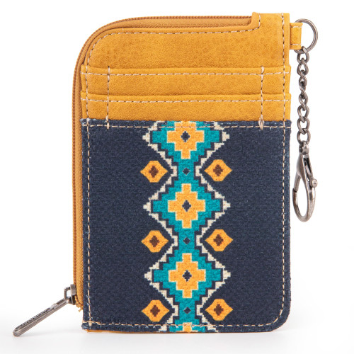 Montana West Wrangler Card Wallet for Women Boho Aztec Credit Card Holder with Zipper Pocket WG2203-W005MST