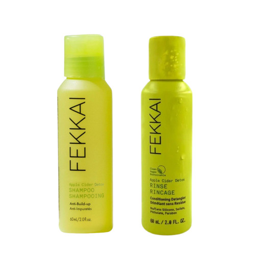 FEKKAI Apple Cider Detox Rinse (2 oz) + Detox Shampoo (2 oz) - Travel Size - Salon Grade, EWG Compliant, Vegan & Cruelty Free - Promotes Hair & Scalp Health FEKKAI Apple Cider Detox Rinse (2 oz) + Detox Shampoo (2 oz) - Travel Size - Salon Grade, EWG Compliant, Vegan & Cruelty Free - Promotes Hair & Scalp Health