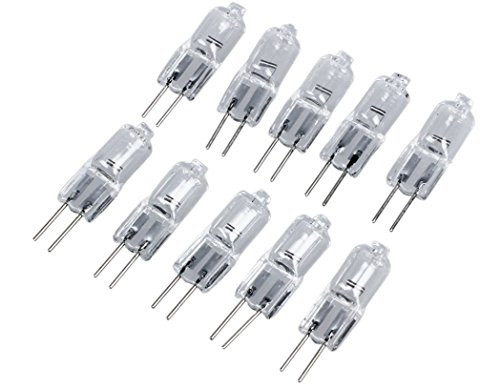 JKLcom G4 5W Halogen Bulb G4 12V 5W Halogen JC T3 G4 Bi-Pin 5W Halogen Light Bulb AC/DC 12V 5W Precision Halogen Light Bulbs,Clear,10 Pack