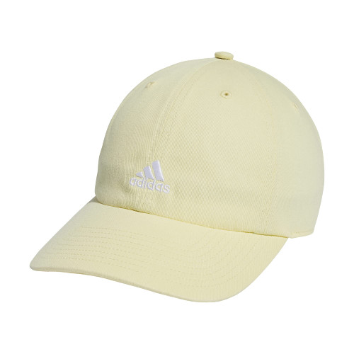 adidas Women's Saturday Relaxed Fit Adjustable Hat, Almost Yellow/White, One Size
