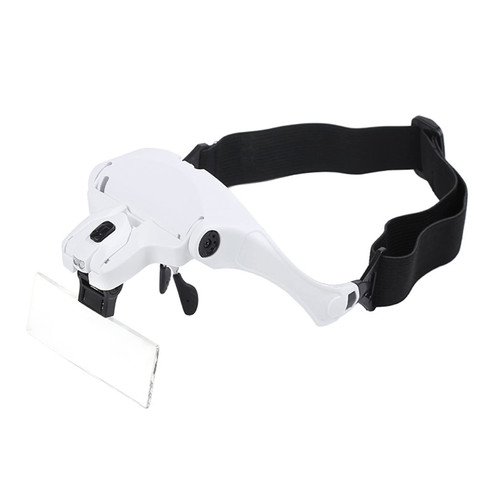 Magnifying Glasses, Head Mounted Magnifier Headband Magnifying Illumination Loupe 1X 1.5X 2X 2.5X 3.5X for Jewelry Watch Repair with 5 Lens