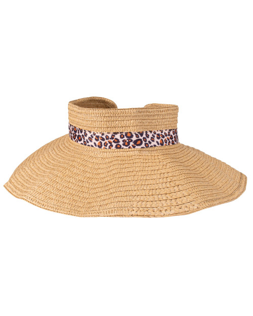 Jessica Simpson Women's Packable Straw Visor Hat, TAN, One Size