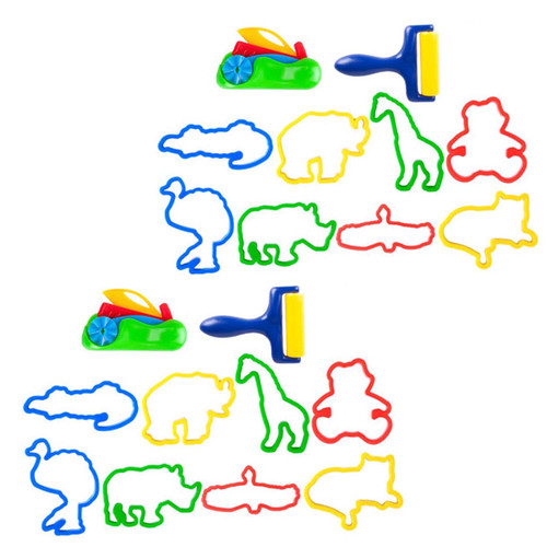 COHEALI 40 Pcs Plasticene Mold Plasticine Modeling Clay Modeling Clay Molds Animal Cookie Cutters Dough Plastic Moulds Cartoon Biscuit Cutters Sand Tool Sand Molds Tools Mini Child Knives