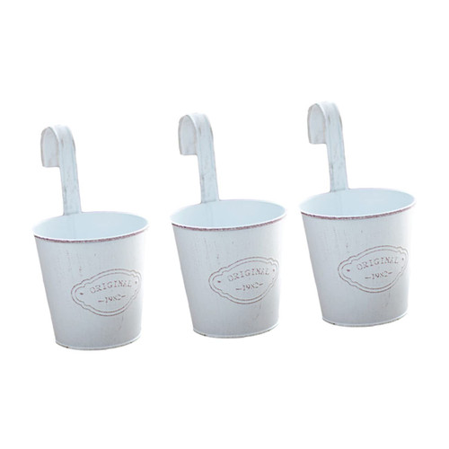 BUTIFULSIC 3pcs Hook Flower Pot Iron Hanging Flower pots Metal Bucket Flower Holders Railing planters Metal Fence Planter Hook Hanger Retro Hanging Planter Wall Hanging Basket White Indoor BUTIFULSIC 3pcs Hook Flower Pot Iron Hanging Flower pots Metal Bucket Flower Holders Railing planters Metal Fence Planter Hook Hanger Retro Hanging Planter Wall Hanging Basket White Indoor