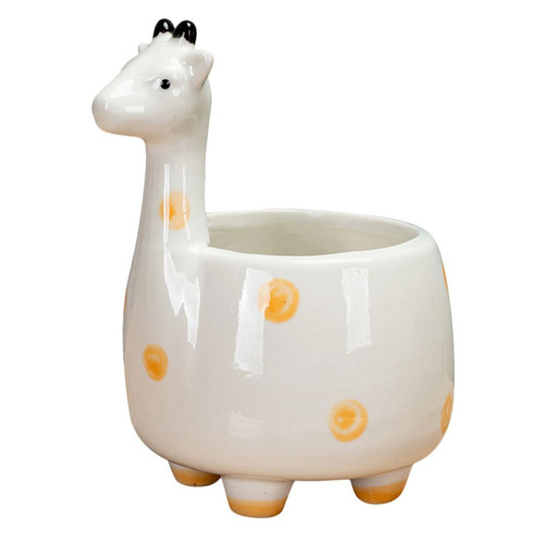 JEWEDECO Flowerpot Giraffe Succulent Pot Pots for Indoor Plants Giraffe Flower Plant Pot Giraffe Shaped Flower Pot Pots for Outdoor Plants Ceramics Seedling Pot Small Ceramic Office