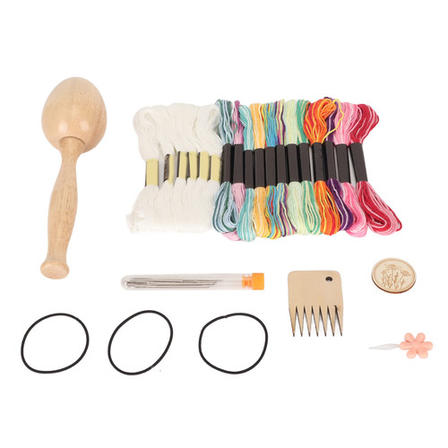 Darning Egg, Portable DIY Handicraft Wooden Darning Egg Kit Sewing Darning Supplies Socks Darning Egg with Large Eye Needles Sewing Threads Needle Minder for Towels