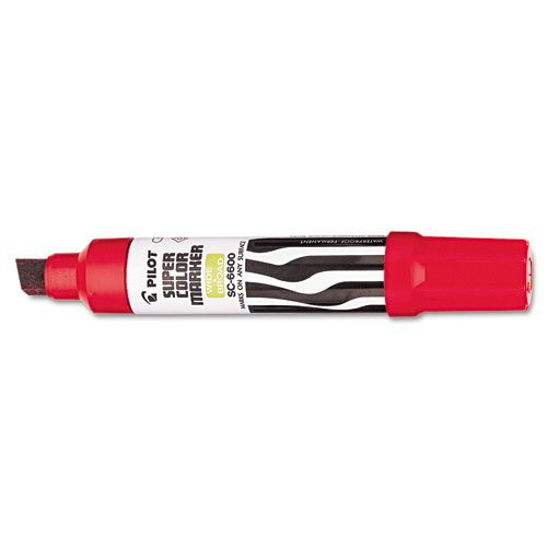 6 Pack Jumbo Refillable Permanent Marker, Chisel Tip, Red by PILOT CORP. OF AMERICA (Catalog Category: Paper, Pens & Desk Supplies / Markers / Permanent)