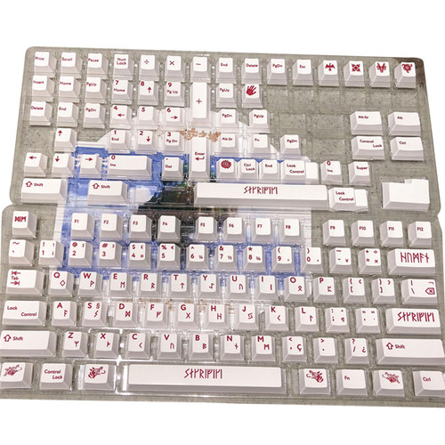 Replacement Keycaps CherryProfile Keycap Blood Sacrifice for 61/64/68/87/96/98/104/108 Mechanical Keyboard Keycaps Blood Sacrifice Keycap Set Sublimation CherryProfile PBT Keycaps CherryOriginal
