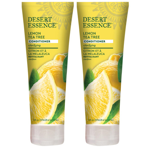 Desert Essence, Lemon Tea Tree Shampoo & Conditioner Bundle - 8 fl oz (Pack of 2) - Clarifying For Oily Hair - Essential Oils - Strengthen & Protect Hair - Effective Cleansing