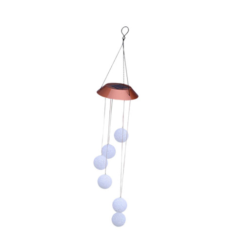 Happyyami Housewarming Gift Solar Wind Chimes Light Wind Bell LED Mobile Wind Chime LED Wind Chime LED Wind Mobile Solar Lights Solar Lamp Outdoor Solar Wind Chime Light Pendant Crystal Ball