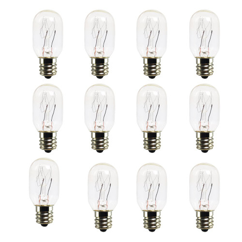 12 Pack-Salt Lamp Bulbs,Incandescent Bulbs,Replacement Light Bulbs for Himalayan Salt Lamps,Salt Night Lights 25Watt E12 Socket