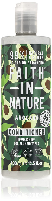 Faith In Nature Natural Avocado Conditioner, Nourishing Vegan and Cruelty Free, Parabens and SLS Free, for All Hair Types, 400 ml