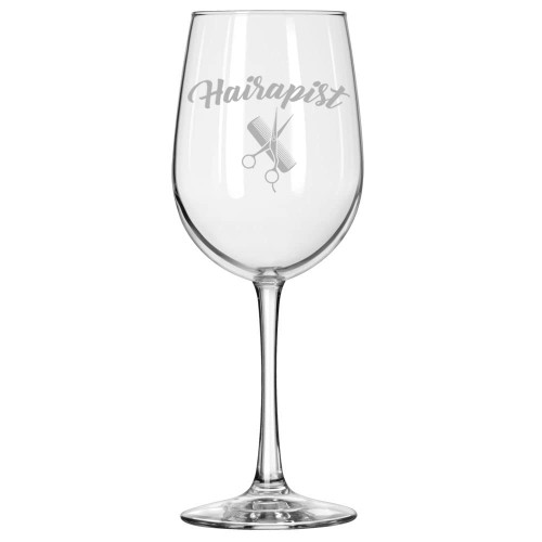MIP Brand Wine Glass for Red or White Wine Hairapist Hairdresser Funny (16 oz Tall Stemmed)