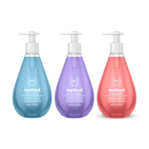 Method Gel Hand Soap Variety, French Lavender, Sea Minerals, Pink Grapefruit, 12 oz each, 3 CT Method Gel Hand Soap Variety, French Lavender, Sea Minerals, Pink Grapefruit, 12 oz each, 3 CT