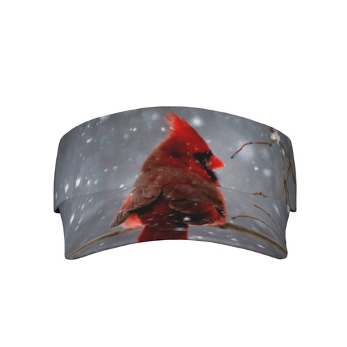 Red Bird Printed Sport Sun Visor Hats, Adjustable Empty Top Baseball Sun Cap Golf Tennis Visor for Men Women