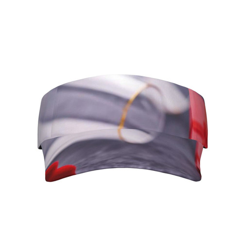 Red Love Printed Sport Sun Visor Hats, Adjustable Empty Top Baseball Sun Cap Golf Tennis Visor for Men Women