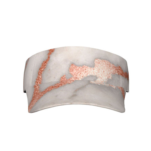 Rose Gold Marble Printed Sport Sun Visor Hats, Adjustable Empty Top Baseball Sun Cap Golf Tennis Visor for Men Women