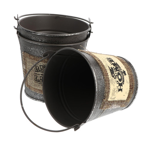 Yardwe 6 Pcs Tin Fountain Indoor Plants Rustic Planter White Flower Pots Antique Planter Rustic Metal Pitcher Metal Iron Flower Pot Flower Bucket Iron Bucket Planting Bucket French Basket