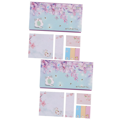 Tofficu 2 Sets Sticky Writable Bookmarks Removable Message Self Stick Note Pads Flower Repositionable Note Tabs Page Markers Tabs Mini Notepad Self-Stick Notes Tearable Makeup