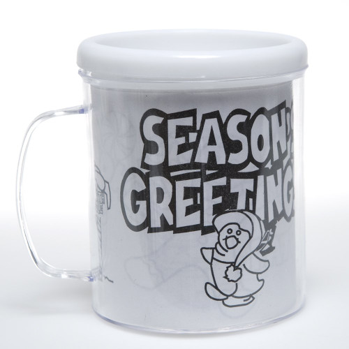 Fun Express 12 Pieces Color Your Own Holiday Artist Mugs for Christmas, BPA Free Plastic, Craft Kits