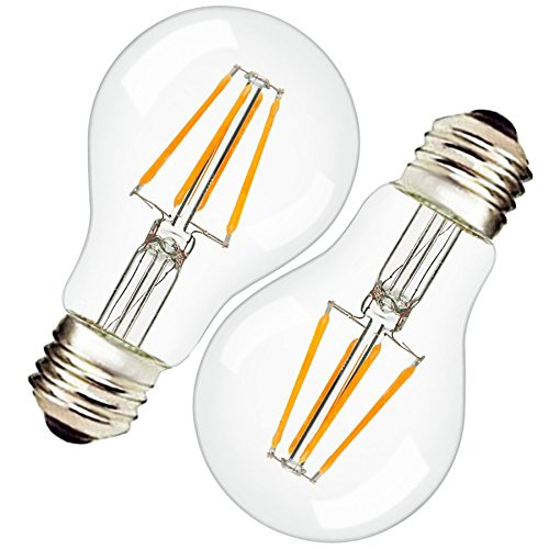 Vintage Edison LED Bulb, Dimmable 4W Antique LED Bulb Squirrel Cage Filament Light For Decorate Home, E26 (E26-4W-A19 Bulb)