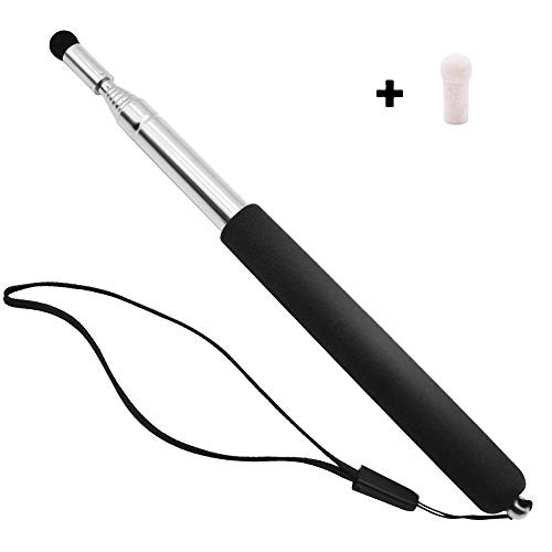 Teachers Pointer Stick, Telescopic Teaching Pointer, Retractable Classroom Whiteboard Pointer Extendable for Teachers, Guides, Coach with A Lanyard & Felt Head-Extends to 39.4''