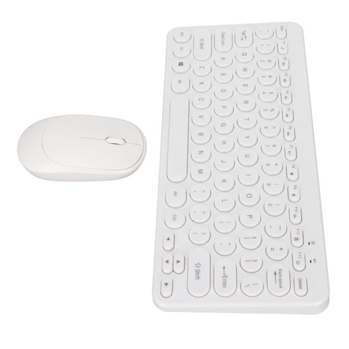 Jectse Wireless Keyboard Mouse Combo, 2.4G Silent Portable Ergonomic Keyboard with Wireless Mouse, Computer Keyboard Mouse Combo for Home Office (White)