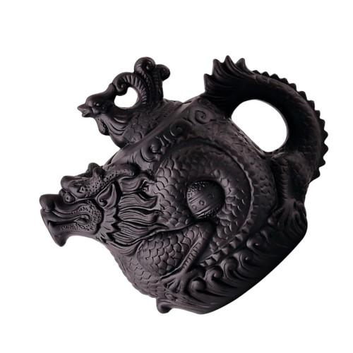 FUOYLOO Dragon Phoenix Purple Clay Teapot Dragon Teapot Frog Teapot Water Boiling Pot Teapot Warmer Clay Zisha Teapot Tea Pot Ceramic Porcelain Kettle Travel Effort Chinese Style