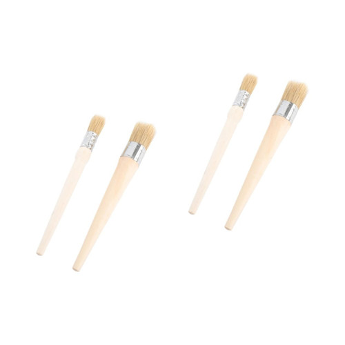 SEWACC 4 Pcs Paint Brush Drawing Wall Paint Brush Deck Stain Acrylic Paint Supplies DIY Tools Varnishes Paint Brushes Wax Painting Furniture Paint Brushes Round Bamboo Drawing Tool