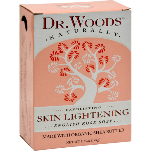 2 Pack of Dr. Woods Bar Soap Skin Lightening English Rose - 5.25 oz