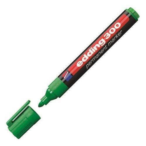 edding Set of 4 Permanent Markers 300, Refillable, 1.5-3 mm [Green]