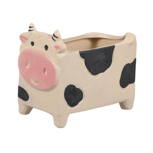 JEWEDECO 2pcs Ceramic Succulent Flower Pot Mini Succulent Container Bonsai Pot Ceramic Flowerpot Mini Planter Ceramic Cow Planter Ceramic Flower Planters Animal Cement Head Cactus Ceramics