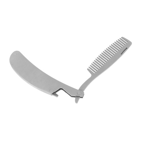 Balacoo 4 Pcs Folding Comb Mini Portable Comb Beard Comb Hair Styling Anti- Static Hair Comb Folding Mustache Comb Mustache Grooming Hair Brush for Men Craft Comb Stainless Steel Man Metal