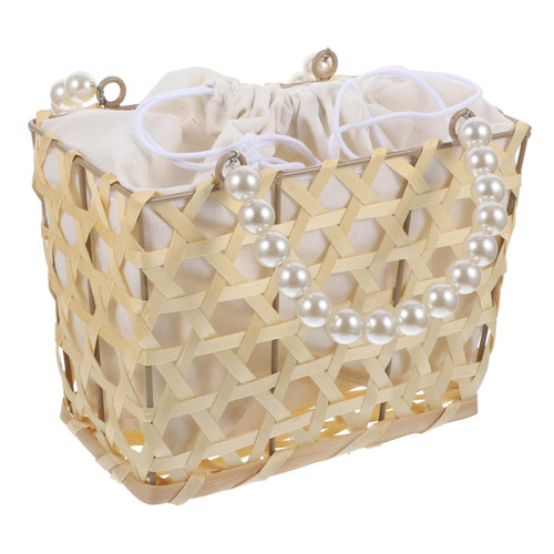 MUSISALY Hand Woven Basket Dessert Basket Hand Woven Picnic Basket Sundries Woven Basket Fruit Storage Basket Hand-Made Vegetable Basket Woven Storage Basket Confinement Bamboo