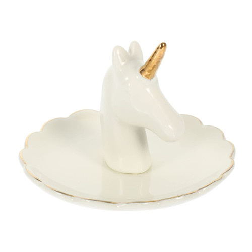 EXQUIMEUBLE Jewelry Tray Multi- Function Ring Holder Ring Holder Dish Wedding Ring Plates Ceramic Trinket Tray Porcelain Ring Dish Desktop Stand Display Supply Organizer Bride Ceramics Rabbit