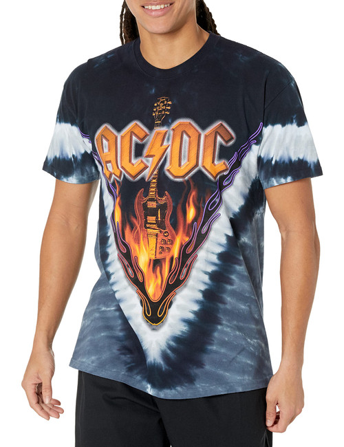 Liquid Blue Men's AC/DC Hell'S Bells V Short Sleeve T-Shirt,Multi,X-Large