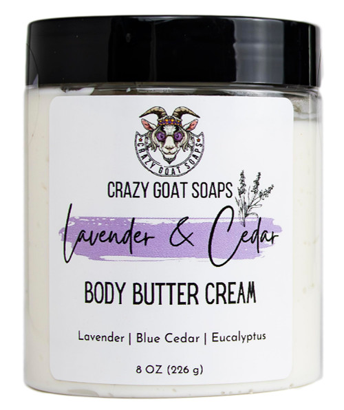 Whipped Body Butter | Lavender & Cedar | Pure Goat Milk | Lotion | Dry and Sensitive Skin Cream | Paraben Free, Non-Greasy | Body Moisturizer - 8oz Whipped Body Butter | Lavender & Cedar | Pure Goat Milk | Lotion | Dry and Sensitive Skin Cream | Paraben Free, Non-Greasy | Body Moisturizer - 8oz