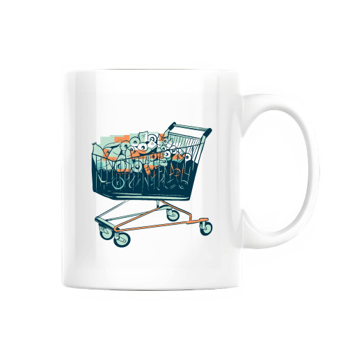 Gift Idea for Toilet Paper Lovers Shopping Cart Filled with Toilet Paper for Home and Office 11oz 15oz White Coffee Mug