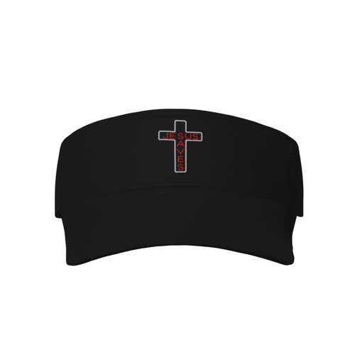 Jesus Saves Sunscreen Visor Cap Woman's Men Hollow Dad Hat Adjustable Sports Sun Hat Black