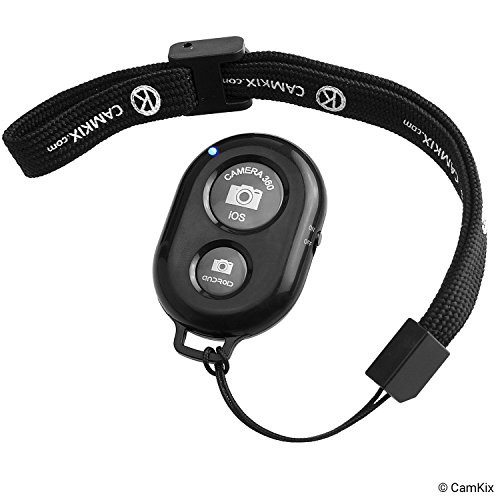 CamKix Wireless Bluetooth Camera Shutter Remote Control Clicker for Smartphones - Create Amazing Photos and Selfies - Compatible with All iOS and Android Devices with Bluetooth/Including Wrist Strap