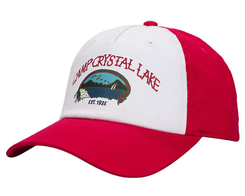 Bioworld Friday The 13th Mens' Camp Crystal Lake Adult Soft Hat with Adjustable Strap Red