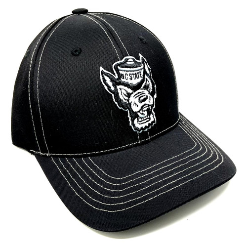 National Cap Blackout NC State Wolfpack Mascot Logo Black Curved Bill Adjustable Hat National Cap Blackout NC State Wolfpack Mascot Logo Black Curved Bill Adjustable Hat