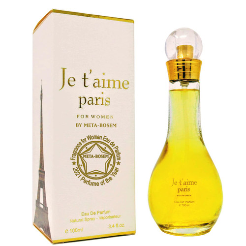 J & H VARIETY PERFUME META-BOSEM Je T'aime Paris, Eau de Parfum Spray for Women, Woody Fragrance, Gift for Holidays, Daytime and Casual Use, for all Skin Types, 3.4 Fluid Ounce