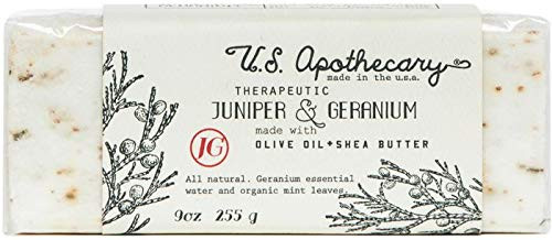 U.S. Apothecary Juniper and Geranium Triple Milled Bar Soap - 9 ounce