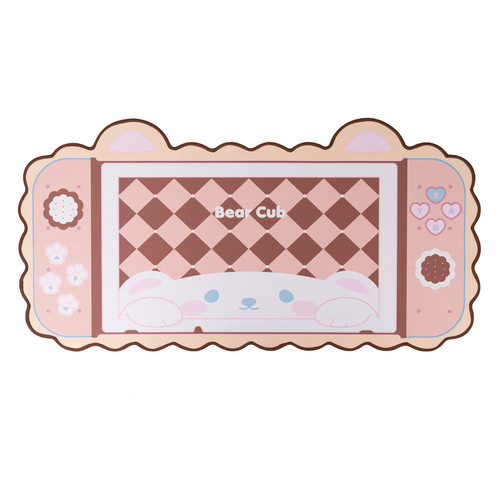 YOCORE Cookie Bear Mouse Pad-31.5'' x 15.7'' Large Non-Slip Rubber Base Desk Pad-Easy Clean Laptop Desk Mat for Gaming, Writing, or Home Office Work