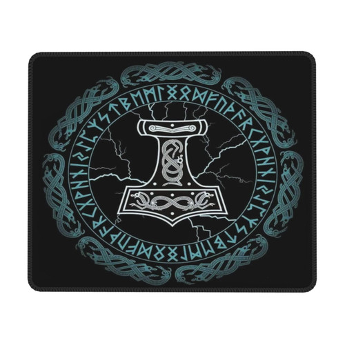 Odin Viking Norse Pagan Mythology Symbol Mouse Pad, Computer Decoration for Gamers, Suitable for Gaming, Work, Office, Rubber Non-Slip Mouse Pad