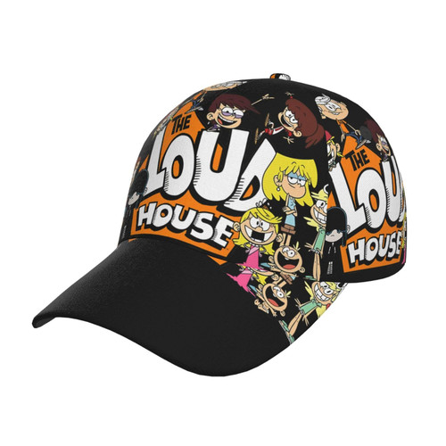 atgzfdr The Loud Anime House Hat Curved Brim Baseball Cap Adjustable Snapback Cap for Men and Women Black