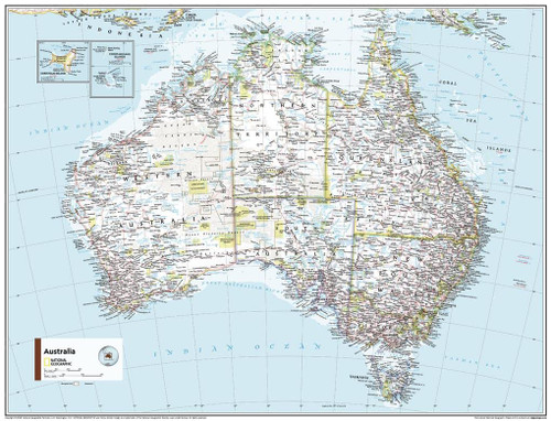 National Geographic Maps: Australia Political Wall Map - Compact - 21 x 16 inches - Front Lamination National Geographic Maps: Australia Political Wall Map - Compact - 21 x 16 inches - Front Lamination