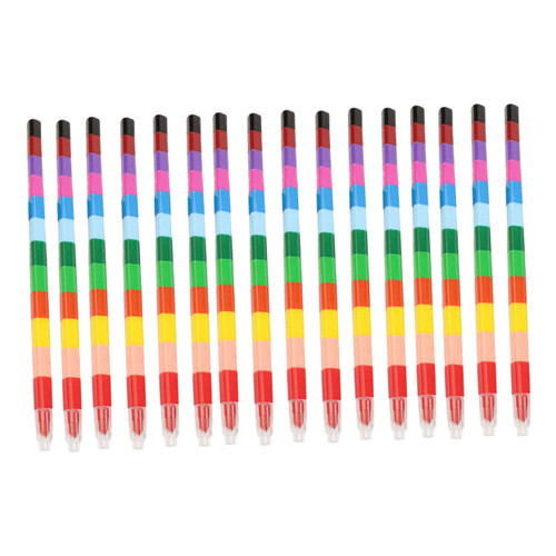 Operitacx Kids Crayons 16pcs 12 Crayons Goodie Bag Filler Stackable Buildable Crayon Pastel Markers Art Paint Child Detachable Paint Crayons